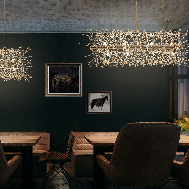 Modern Crystal Pendant Lamps Chandelier Lights Fixture LED Light Romantic Flower Dandelion Hanging Lamp Mall Hotel Dining Room Home Indoor Lighting

Elegant crystal pendant chandeliers with LED lighting, featuring romantic dandelion flower designs for hotels, malls, dining rooms and home interiors