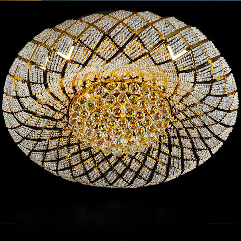 Modern elegant crystal ceiling lights with LED illumination, featuring a round bird nest design for stylish home foyers and indoor spaces