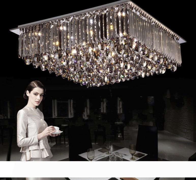 Modern elegant dimmable LED chandeliers with crystal accents for indoor ceiling lighting