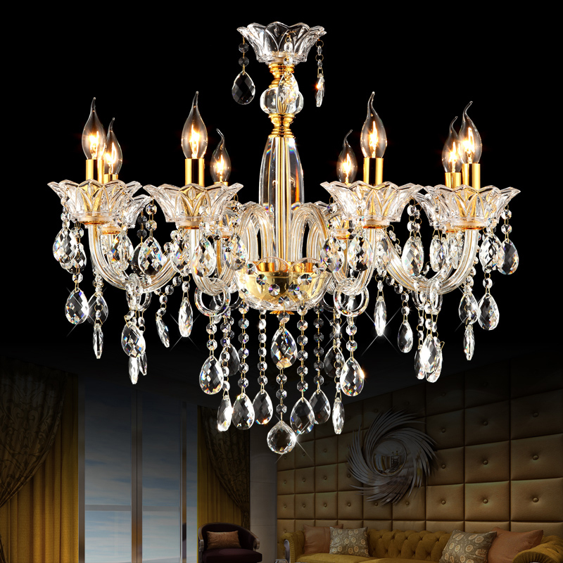 modern elegant glass chandelier with 8 lights for bedroom or dining room, featuring luxury crystal and tree branch design