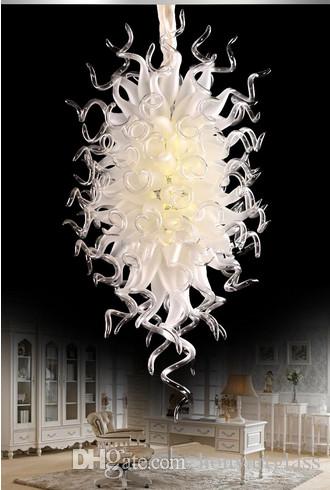 Modern European frosted white handcrafted Murano glass chandelier ceiling lights for weddings