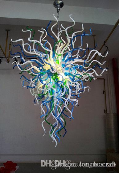 Modern French-inspired artistic handmade borosilicate glass chandelier with LED lighting for home decoration
