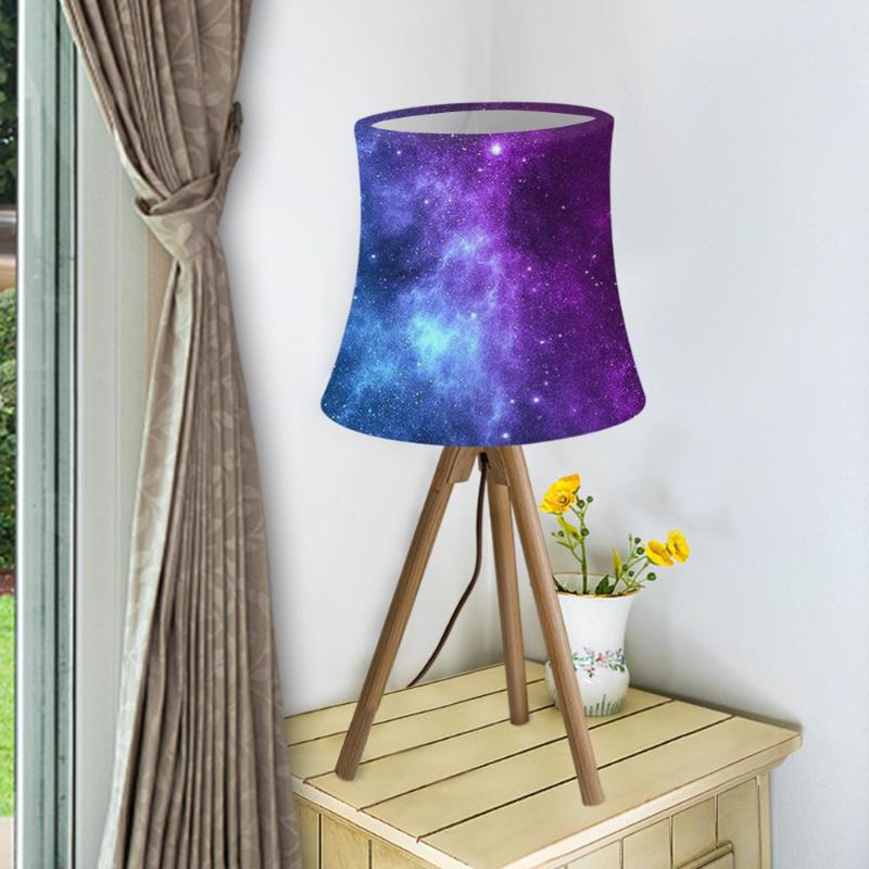 Modern galaxy star printed lamp shades for tables, available in 2 sizes with washable wall light covers