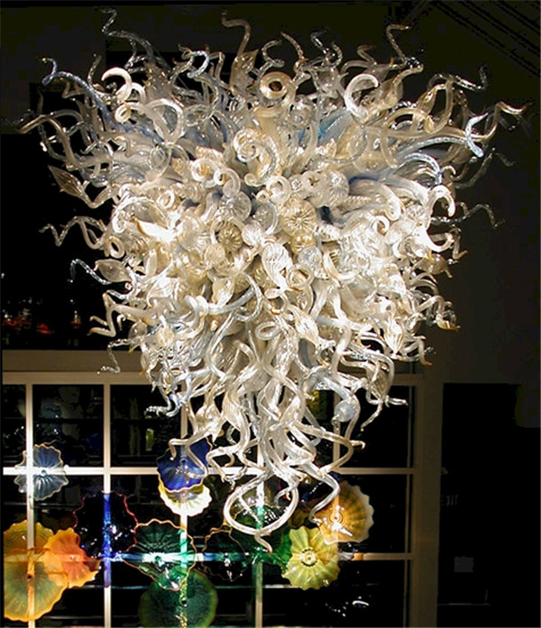 Modern glass art table chandeliers with hand-blown shades, compatible with 110-240V AC power
