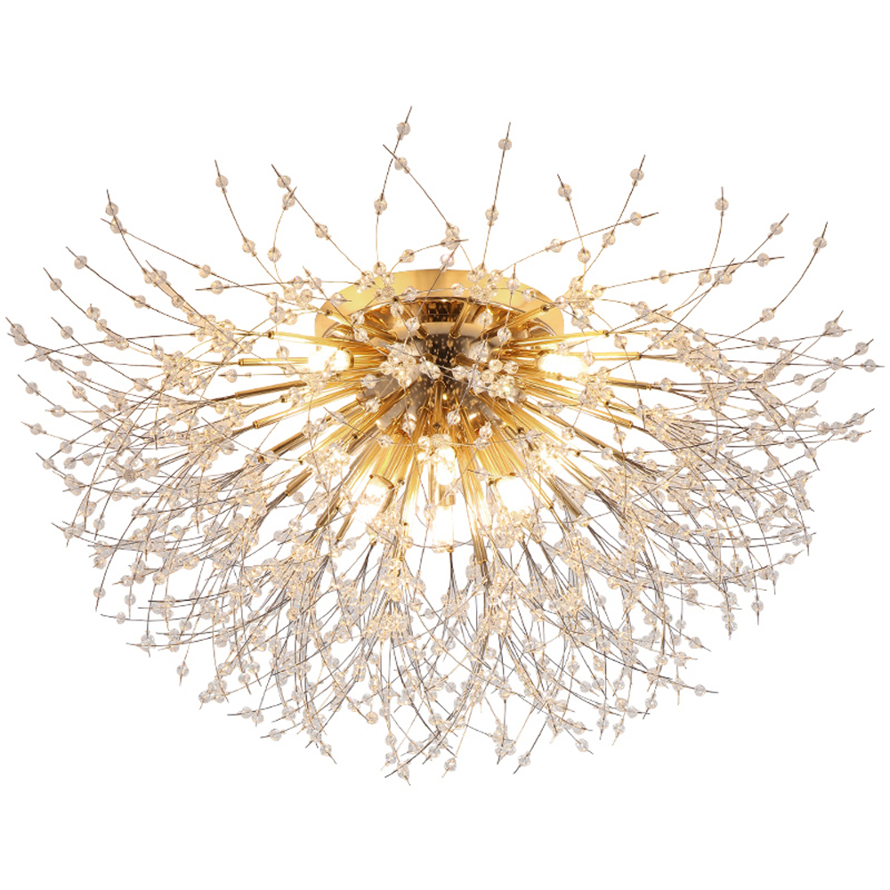 Modern golden LED ceiling lights for Nordic-style bedrooms, featuring crystal designs and suitable for living rooms or dining areas