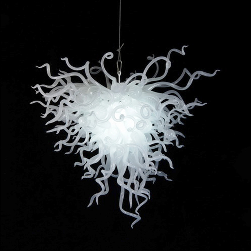 Modern hand-blown glass chandeliers, 60x60 cm, with energy-saving lights for antique American-style home decor