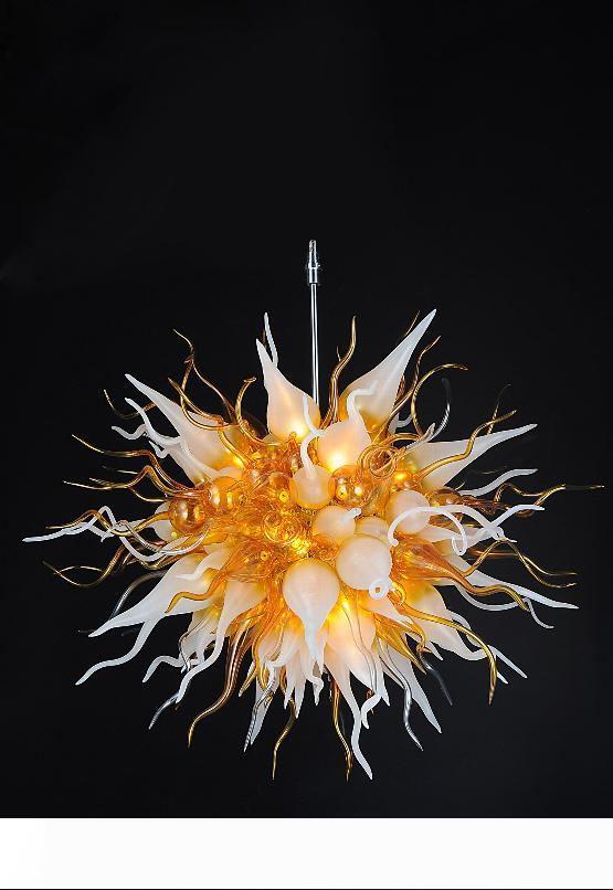 Modern handcrafted blown glass chandeliers for elegant hotel decor and stylish hanging crystal lighting art