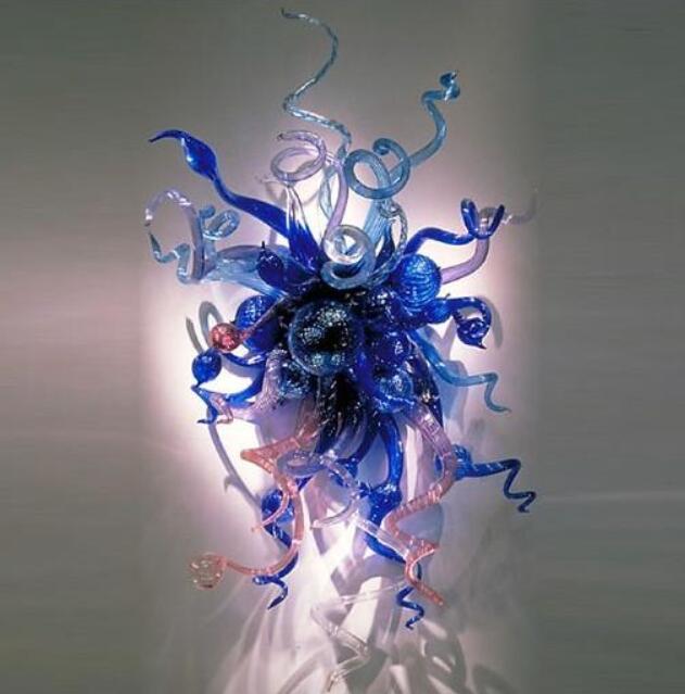 Modern handcrafted glass wall lamps with artistic colored glass designs for decorative lighting