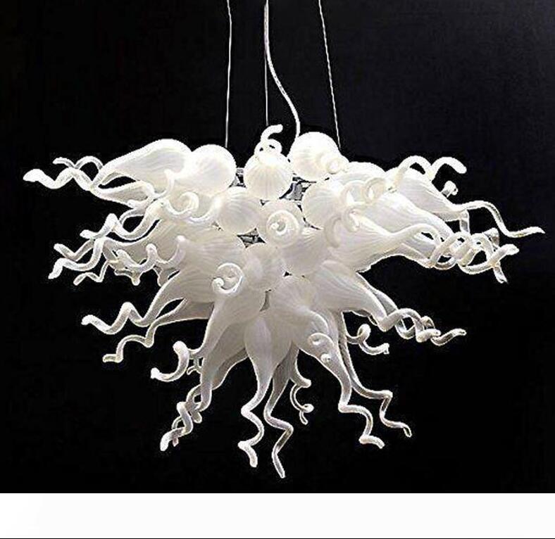 Modern handmade Italian blown glass pendant chandelier with LED lighting for stylish home decor