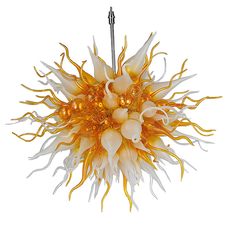 Modern handmade LED chandeliers featuring blown borosilicate glass for elegant home and villa lighting