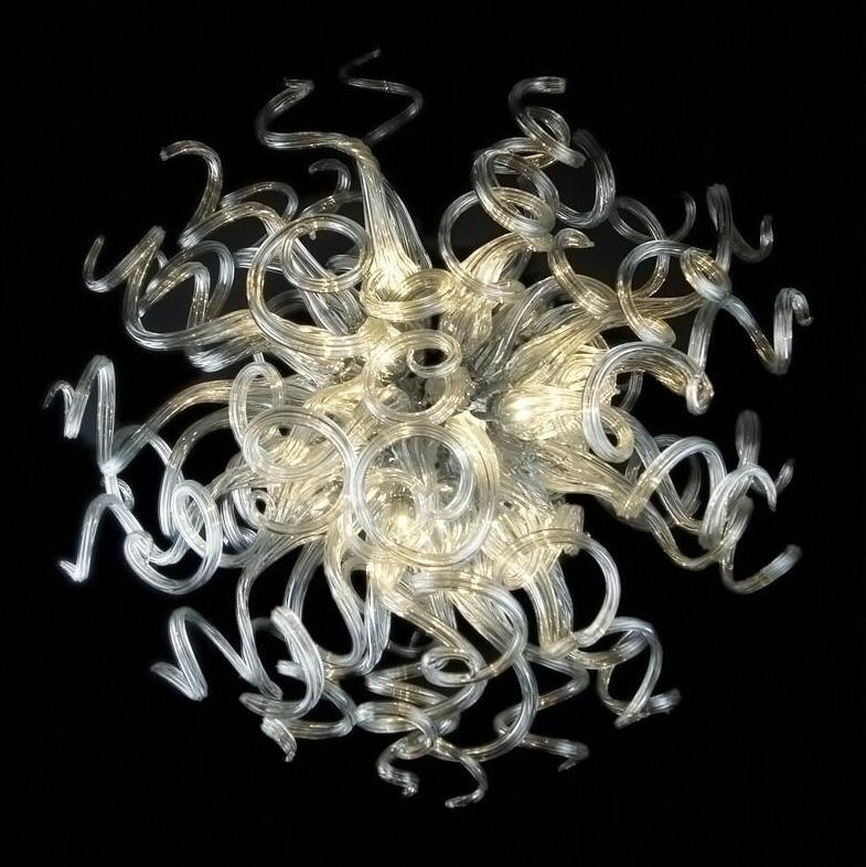 Modern handmade Murano glass pendant lights, custom LED chandeliers with blown glass shades