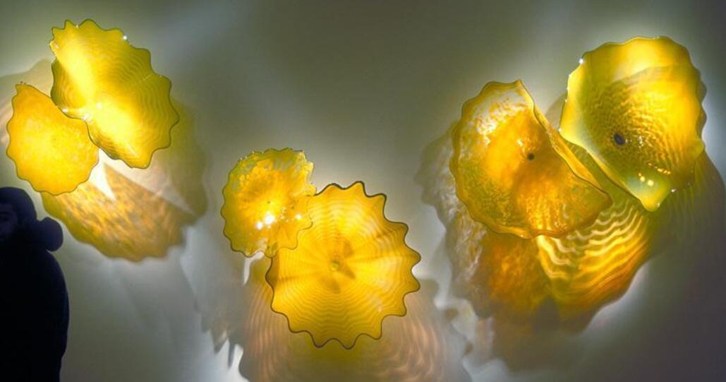Modern hanging lamps in yellow Murano glass for hotel and home decor