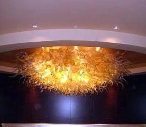 Modern high-quality ceiling chandelier with energy-efficient round handcrafted red glass lighting for living rooms