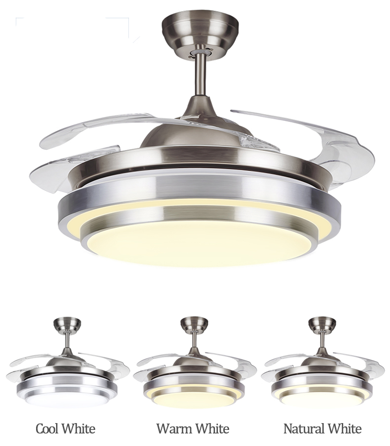 Modern LED ceiling fan lights with remote control, timing function, and frequency conversion motor for pendant lamp lighting