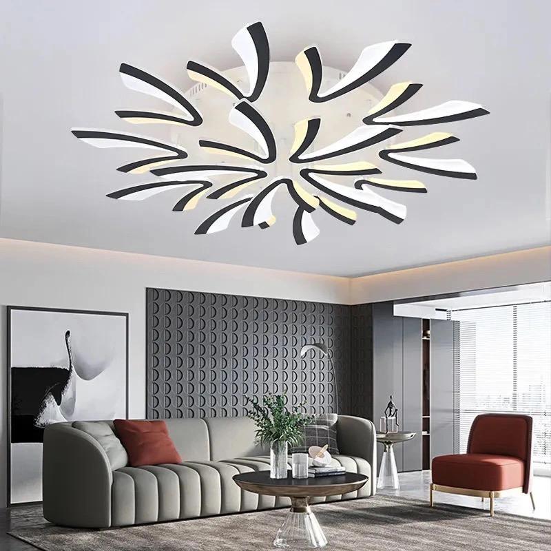 Modern LED ceiling lights for living rooms, bedrooms, and dining areas with remote control