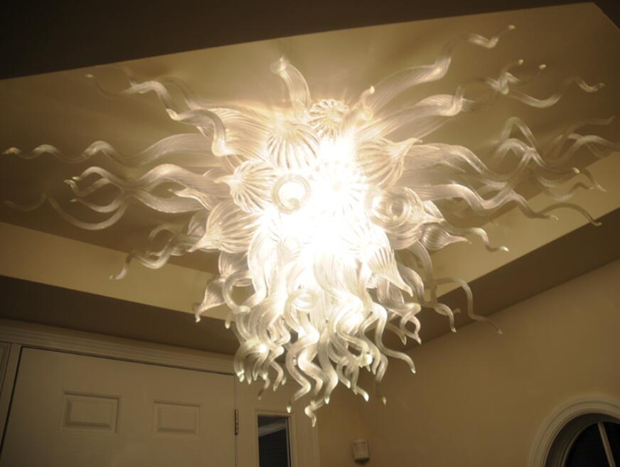 Modern LED ceiling lights with handcrafted Murano glass in a flush mount chandelier design