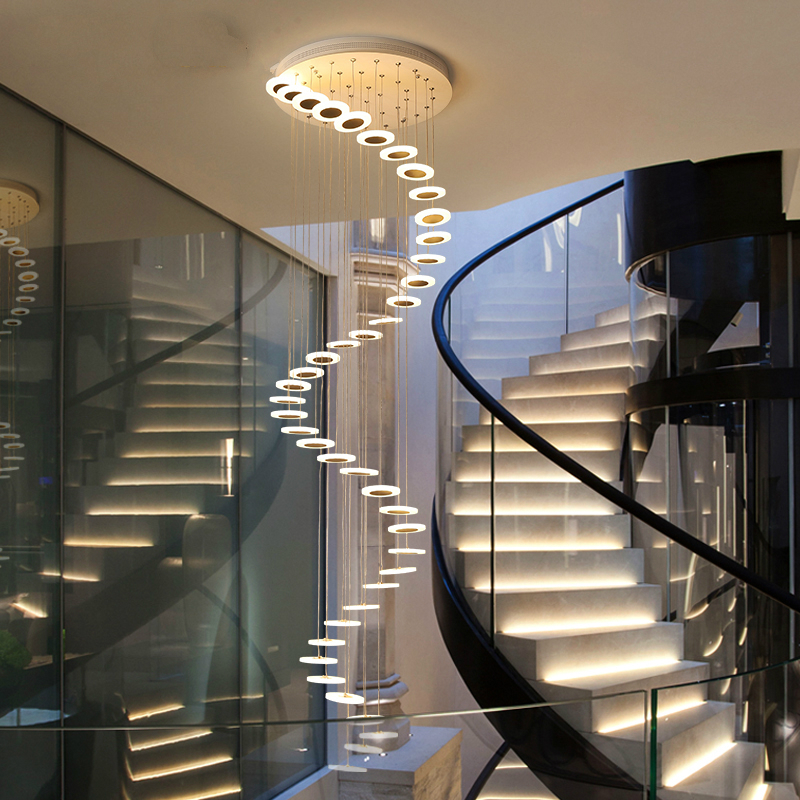 Modern LED chandelier for living rooms, pendant lamps for bedrooms, and suspended lighting for stairs and restaurants