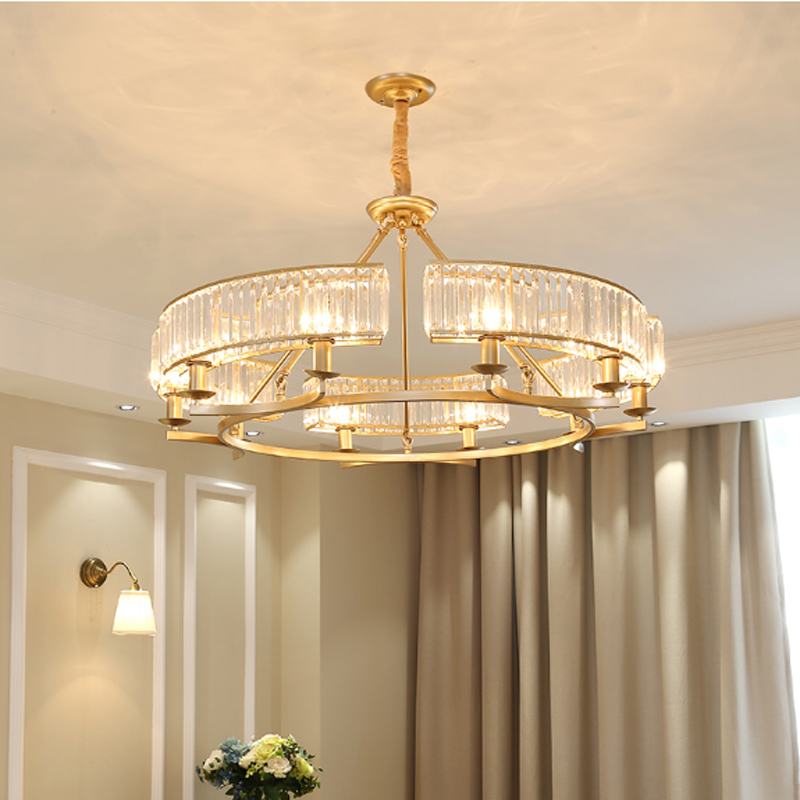 Modern LED chandelier lighting for living rooms and bedrooms, featuring Nordic-style crystal pendant lamps for dining tables