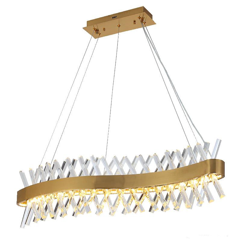 Modern LED chandelier lighting for luxurious dining rooms featuring gold crystal designs and kitchen island suspension with 90-265V compatibility