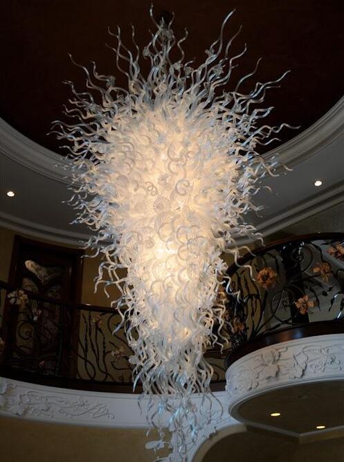 Modern LED chandelier pendant lamp with 300cm white chain for home, salon, and hotel art decor