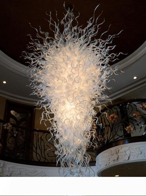 Modern LED chandelier with 300cm chain for elegant home, salon, or hotel decor in white