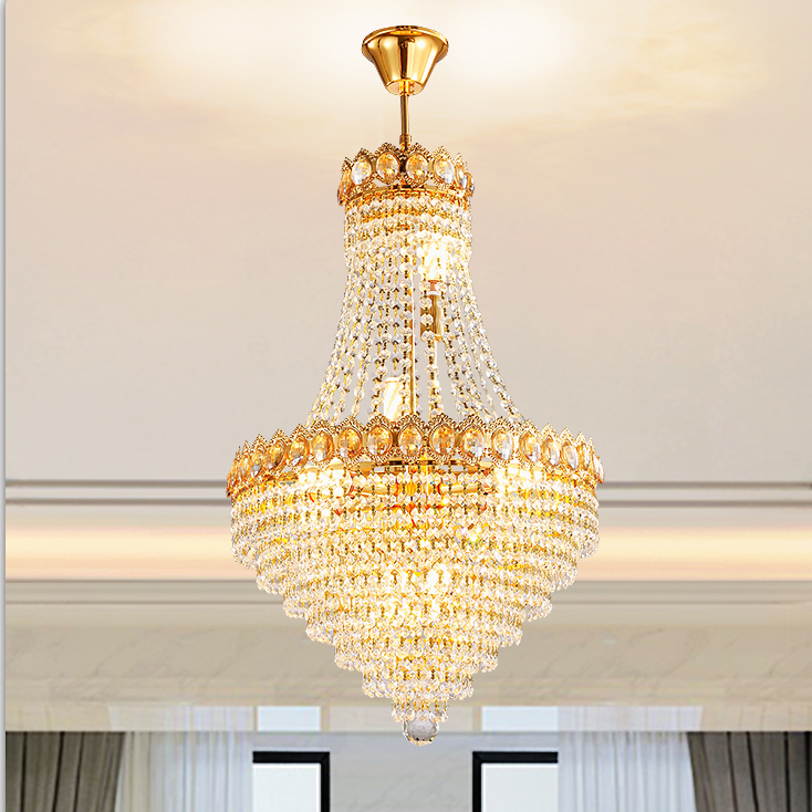 Modern LED chandelier with American crystal design for hotel lobbies and home lighting