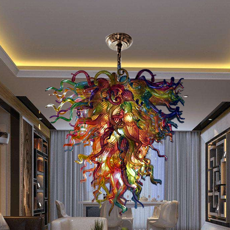 Modern LED chandelier with multi-color lighting, 90x100cm, perfect for living room decor