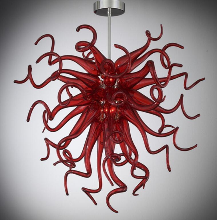 Modern LED chandeliers with hand-blown Murano glass and hanging pendant lights