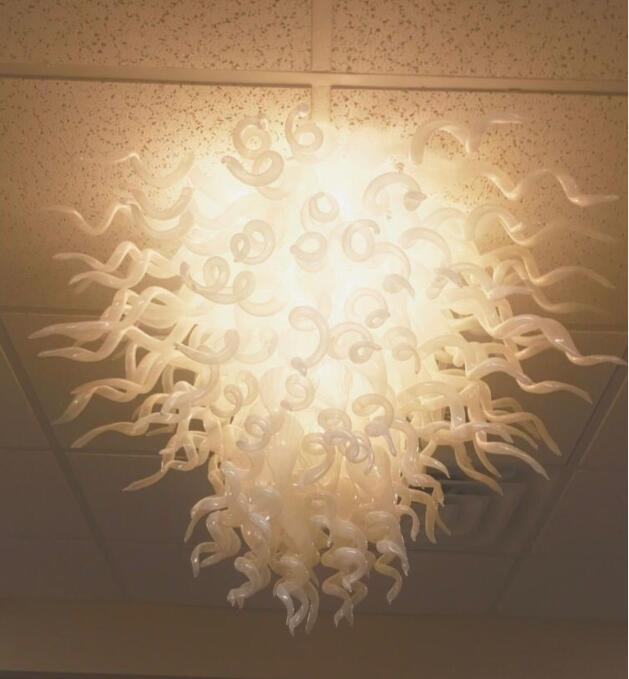 Modern LED crystal chandeliers for elegant office decor with handcrafted glass ceiling lights