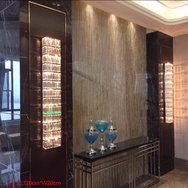 Modern LED sconce for home decor, stylish crystal wall lamp ideal for hotel projects and TV background lighting