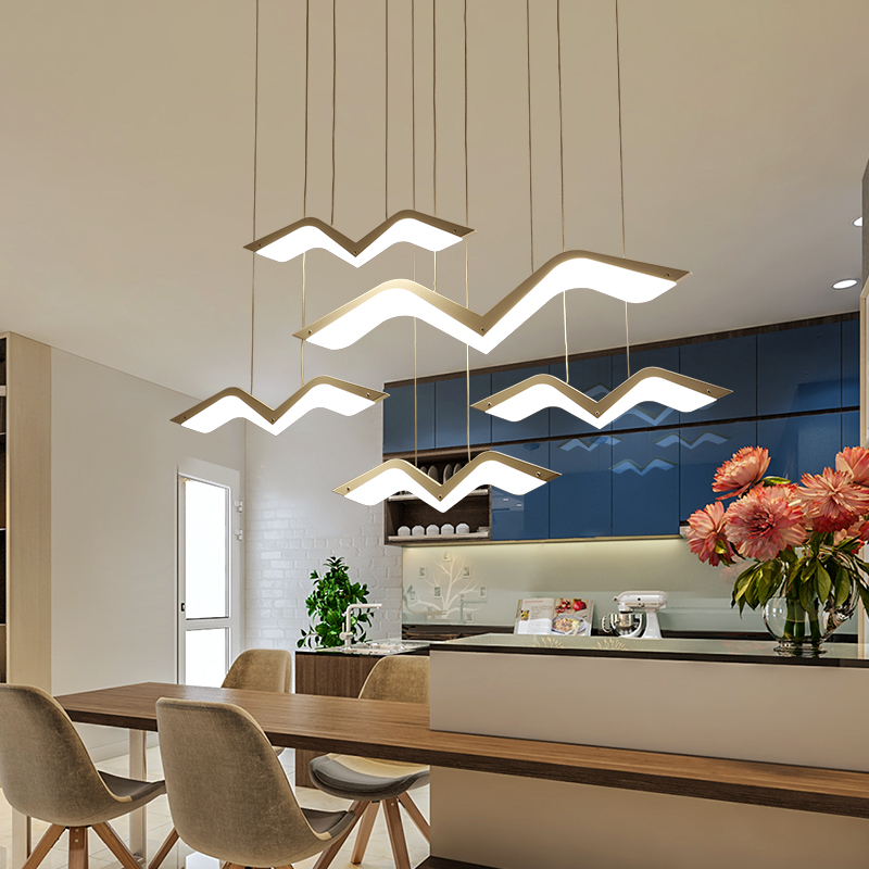 Modern LED seagull chandelier for dining rooms, living spaces, kitchens, bedrooms, bars, and restaurants