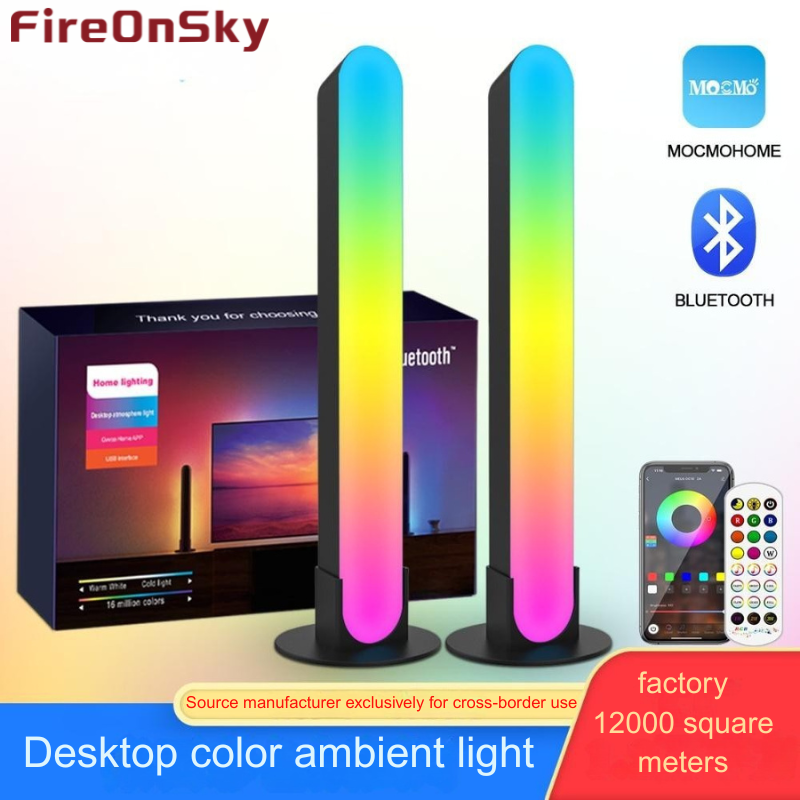 Modern LED task lighting featuring built-in acoustic technology for music-responsive illumination
