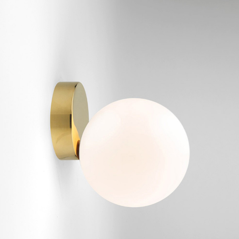 Modern LED wall lamp with glass shade for living room and bedroom lighting