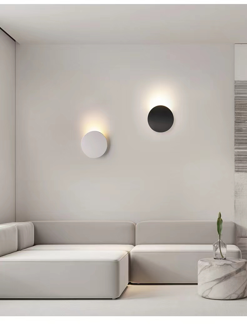 Modern LED wall light for stylish bedroom bedside illumination, perfect for hotel rooms and background sconces
