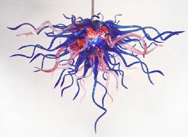 Modern mini chandeliers in multi-colors, handcrafted from blown glass for stylish home lighting