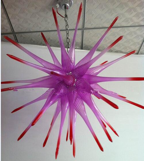 Modern minimalist handmade blown glass chandelier for romantic wedding decor, customizable crystal LED pendant lamp