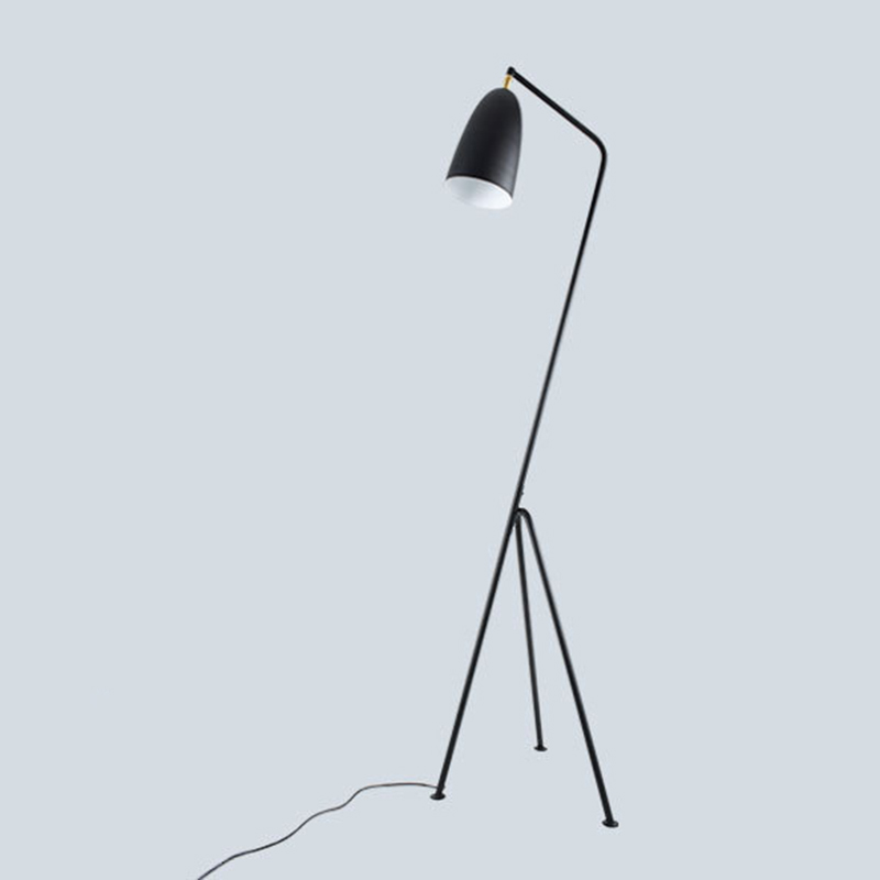 Modern minimalist industrial floor lamp for living room reading with loft-style iron triangle design and LED E27 compatibility