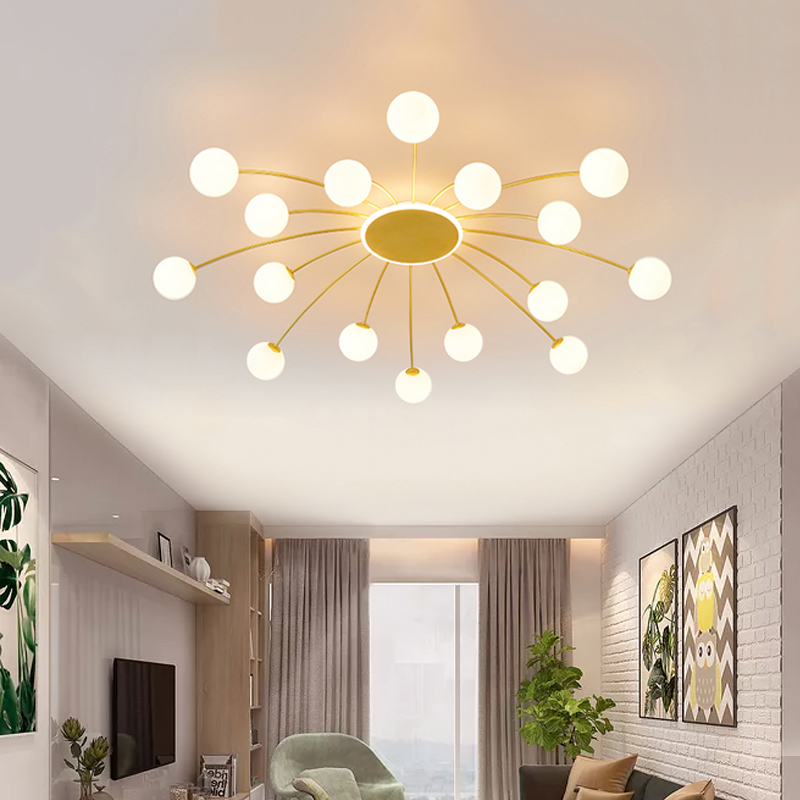 Modern minimalist LED ceiling lights for study and living rooms, creating a Nordic ambiance in bedrooms, hotels, and shops, featuring creative magic bean decorative designs