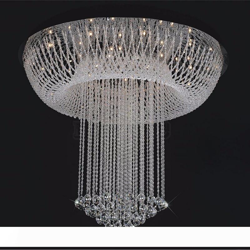 Modern minimalist LED crystal chandelier lighting for living rooms, staircase oval ceiling lamp, creative bedroom and villa chandelier D80*H100