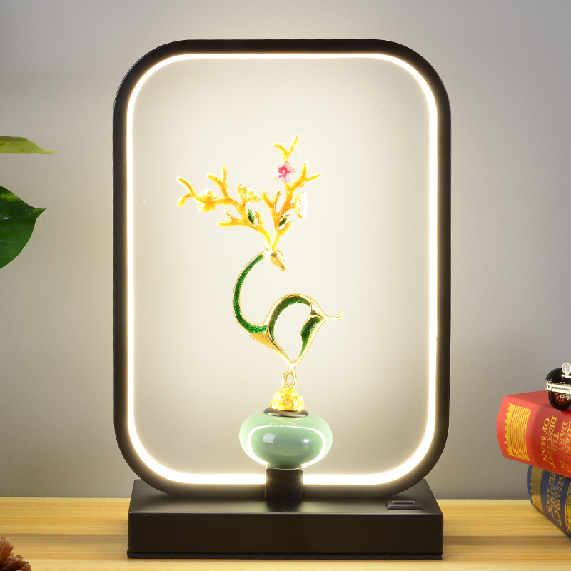 Modern minimalist LED table lamps, contemporary Chinese-inspired lighting fixtures, stylish home decor for warm living room ambiance, functional desk lamps and lanterns for nighttime use