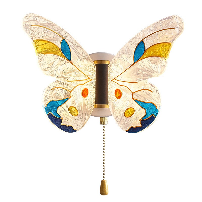 Modern minimalist LED wall lamps for living rooms, creative butterfly-shaped lights for kids' bedrooms, Nordic-style bedside lamps for bathrooms