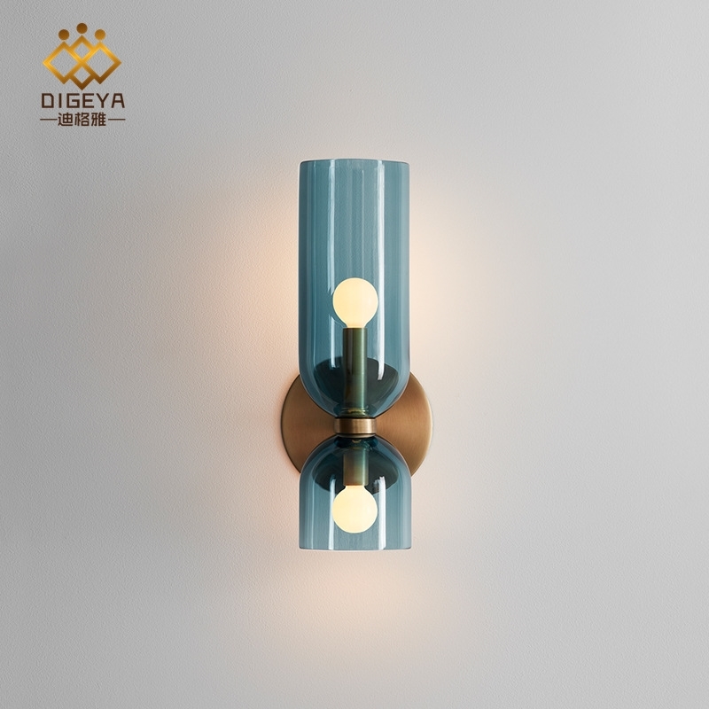 Modern minimalist living room with creative glass Nordic-style hallway bedroom bedside study and designer art wall lamp