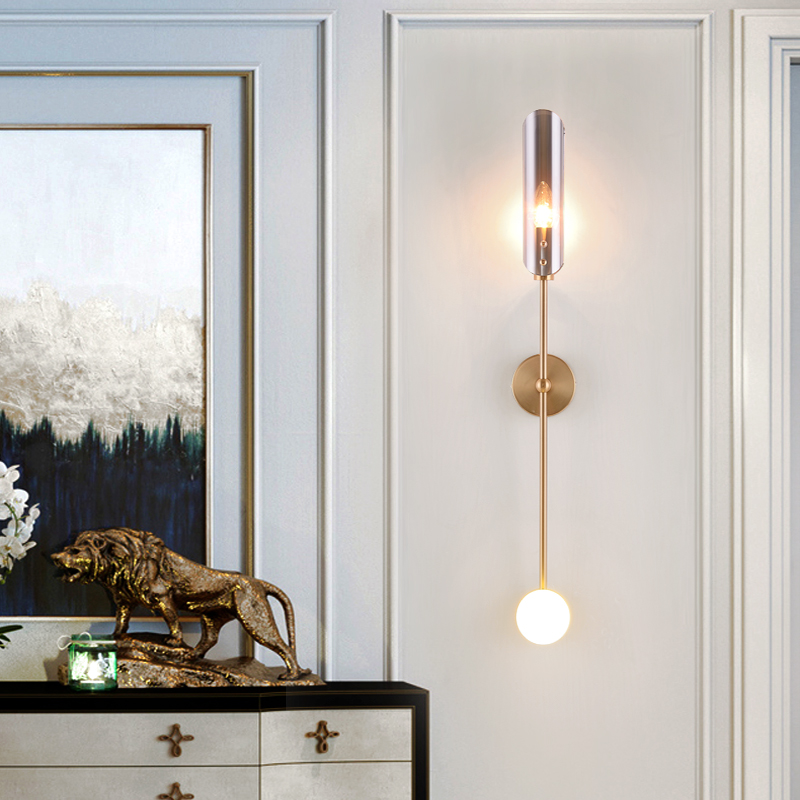 Modern minimalist Nordic-style glass wall lamps for bathrooms, bedrooms, and living spaces
