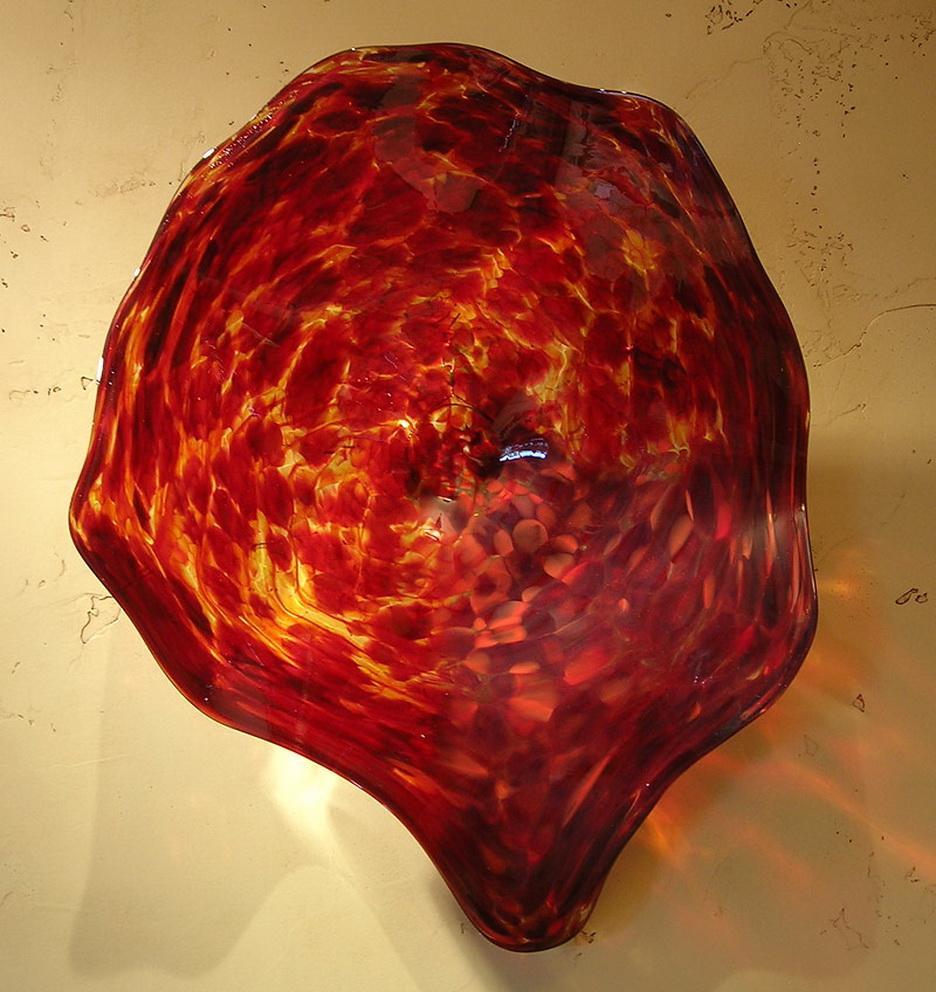 Modern Murano glass floral wall lamps and handcrafted decorative plates for home art