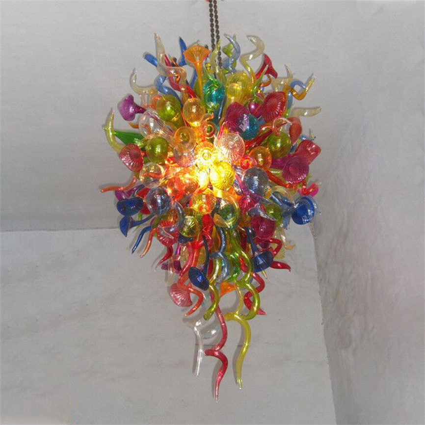 Modern Murano glass pendant lights: contemporary 24"x48" Scandinavian chandeliers with LED illumination