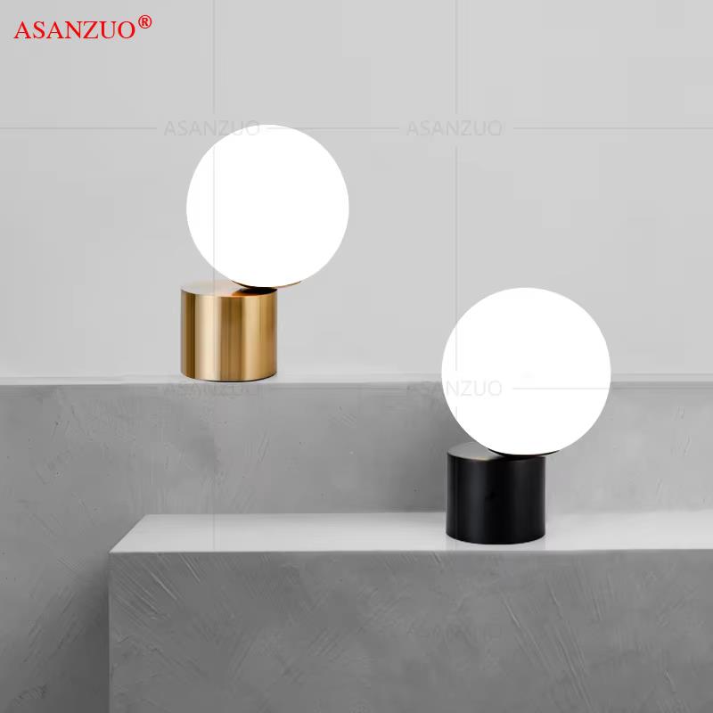 Modern Nordic Glass Ball Lamp - Stylish Bedside and Desk Lighting for Home Decor
