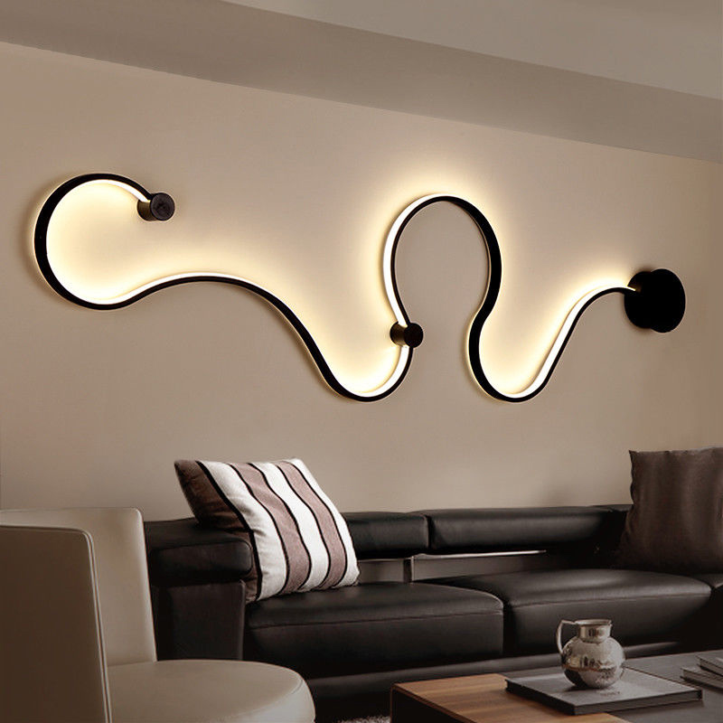 Modern Nordic-style LED wall sconce featuring flexible acrylic light strips for creative decor
