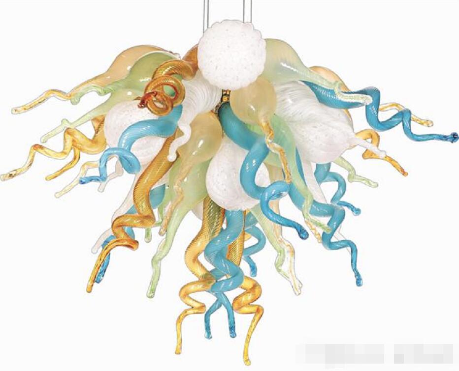 Modern pendant lamps featuring hand-blown glass art, ideal for chandelier lighting in restaurants, hotels, and home decor with LED technology