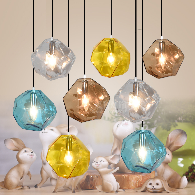 Modern pendant lamps for restaurants, bars, kitchens, and cafes with colorful LED lighting