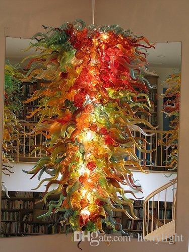 Modern pendant light for villas, featuring artful LED decor with hand-blown borosilicate Murano glass in a large chandelier design